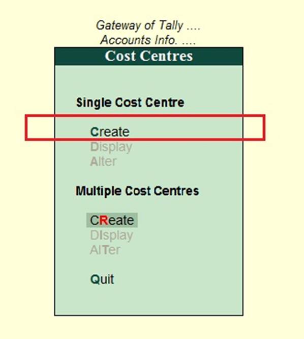 Image result for cost center in tally in hindi