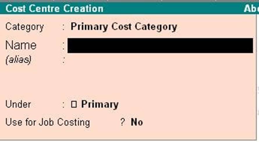 Image result for cost center creation window