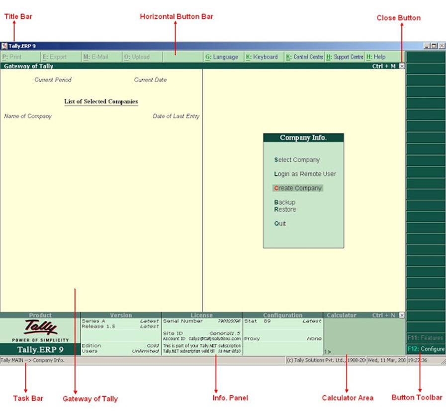 tally basic screen name of areas