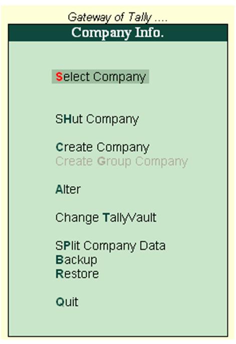 Image result for select company in tally