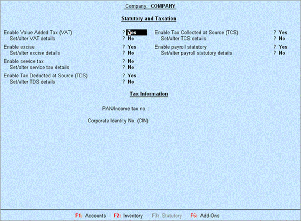 Image result for statutory and taxation in tally erp 9