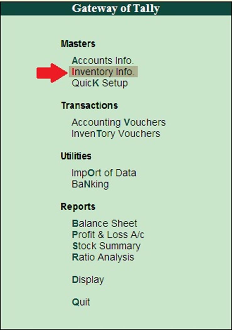Image result for GATEWAY OF TALLY INVENTORY INFO