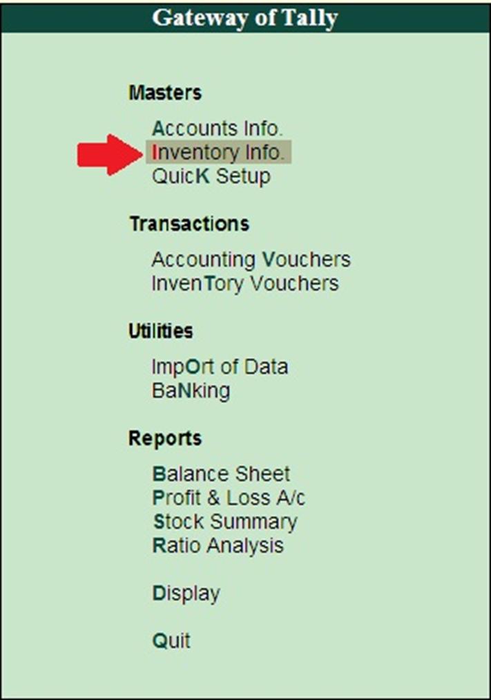 Image result for GATEWAY OF TALLY INVENTORY INFO