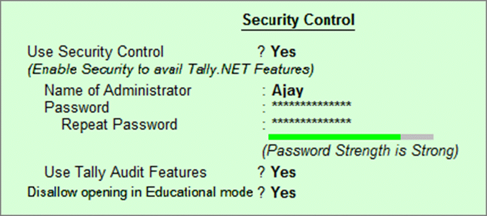Image result for security control in tally