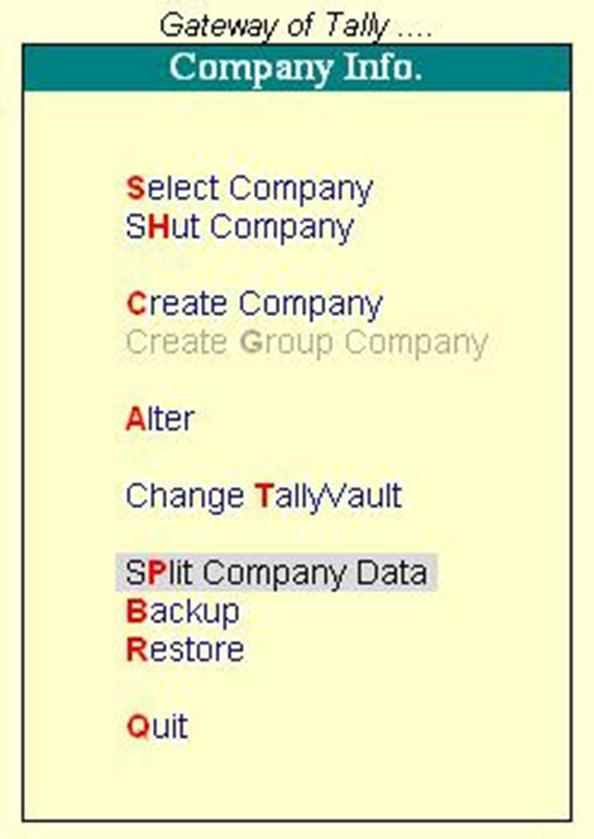 Image result for split company data in tally